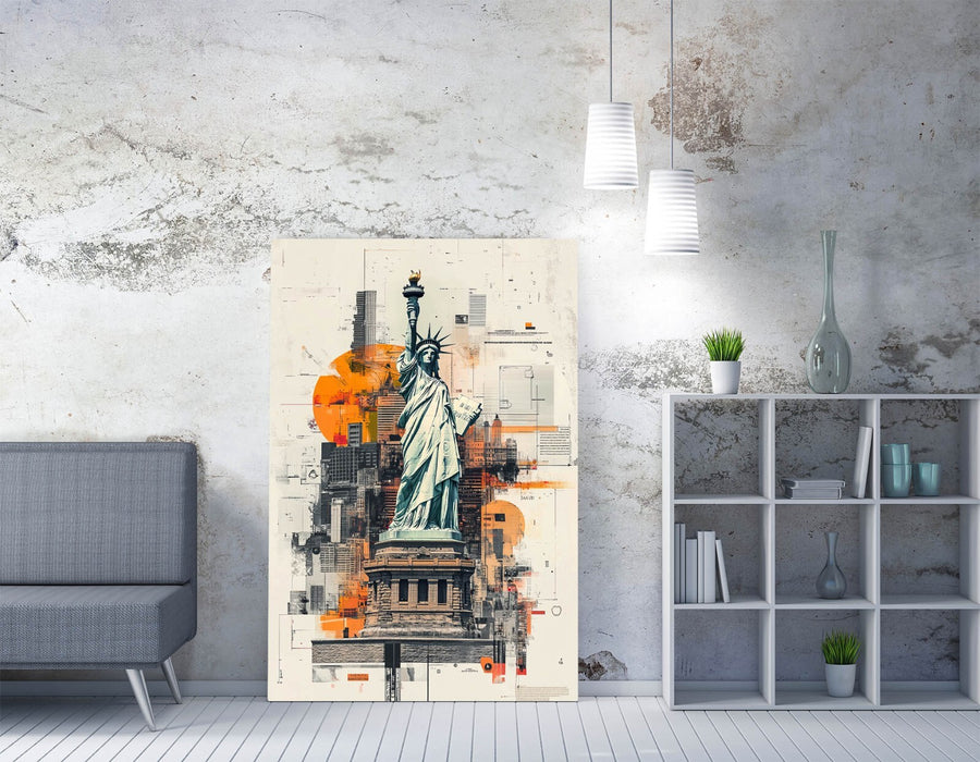 Statue of Liberty Canvas - New York Wall Art | Contemporary Canvas Print Ready to Hang