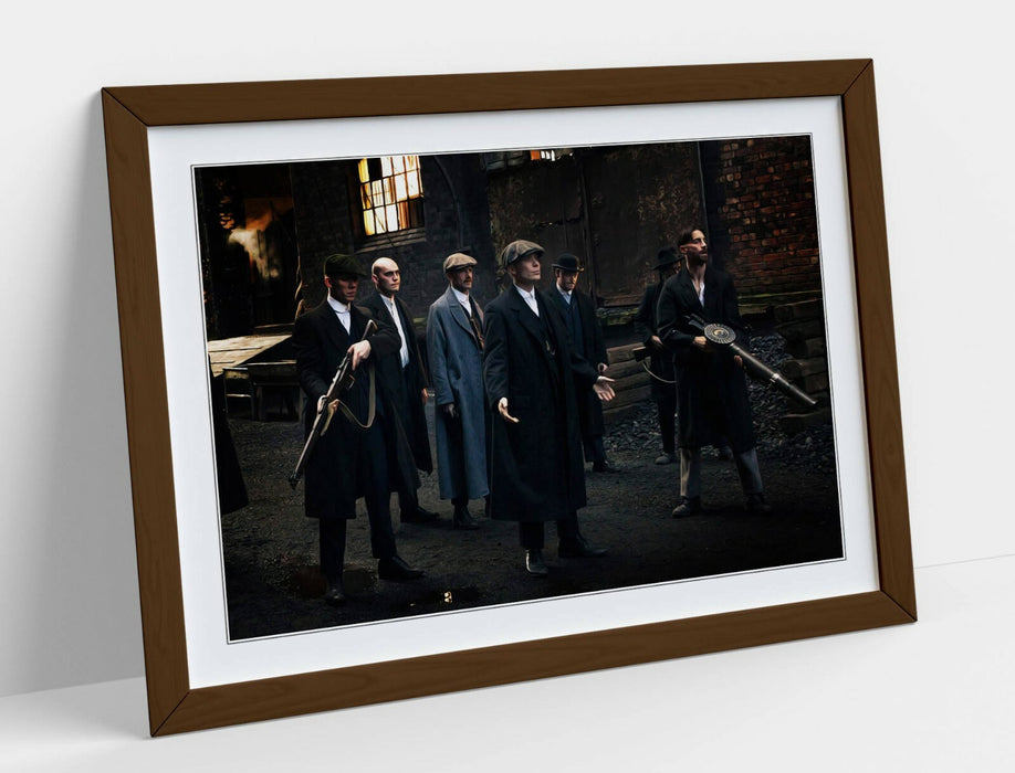 PEAKY BLINDERS STAND OFF -ART FRAMED POSTER PICTURE PRINT ARTWORK- BROWN GREY