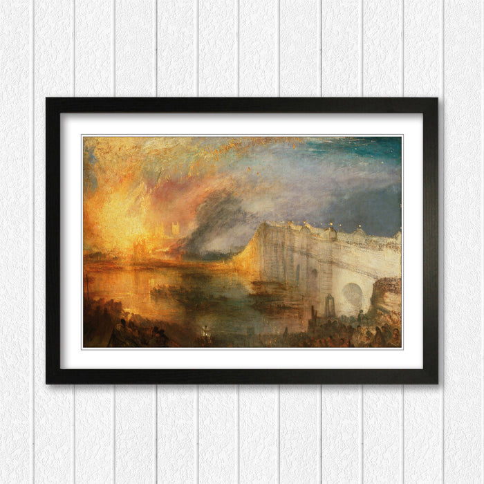 Burning Houses of Commons Art – J M W Turner Framed Art Poster Print