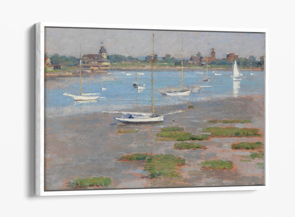 THEODORE ROBINSON, RIVERSIDE YACHT CLUB -FLOAT EFFECT CANVAS WALL ART PIC PRINT