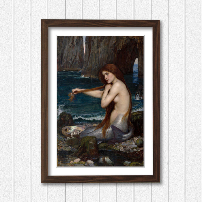 JOHN WILLIAM WATERHOUSE MERMAID FRAMED ART POSTER PAINTING PRINT 4 SIZES