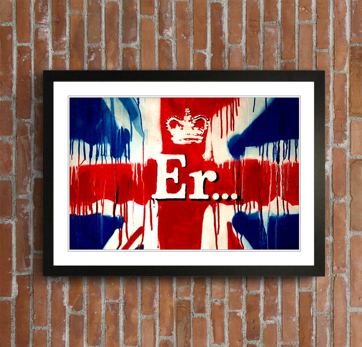 Banksy Framed Poster – Graffiti Wall Art with Woodgrain Frame Style, Ready to Hang