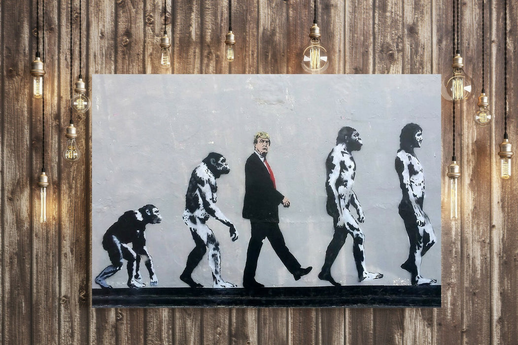 BANKSY DONALD TRUMP EVOLUTION CANVAS WALL ART PICTURE PRINT ARTWORK GRAFFITI NEW