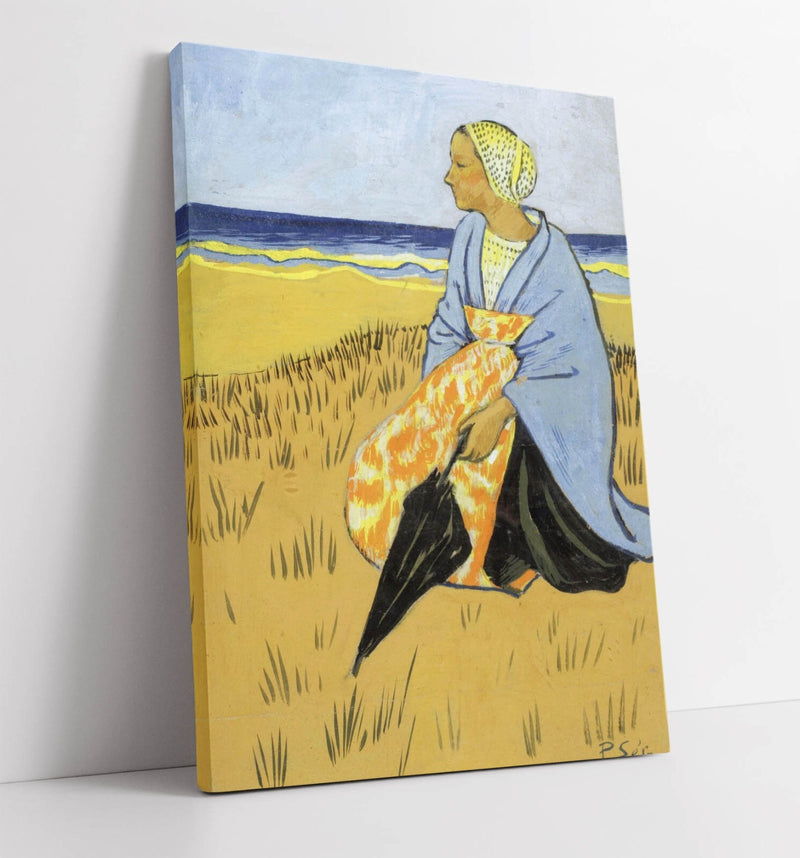 Canvas Wall Art Print - Paul Serusier Breton Woman Painting on Seashore, Ready to Hang