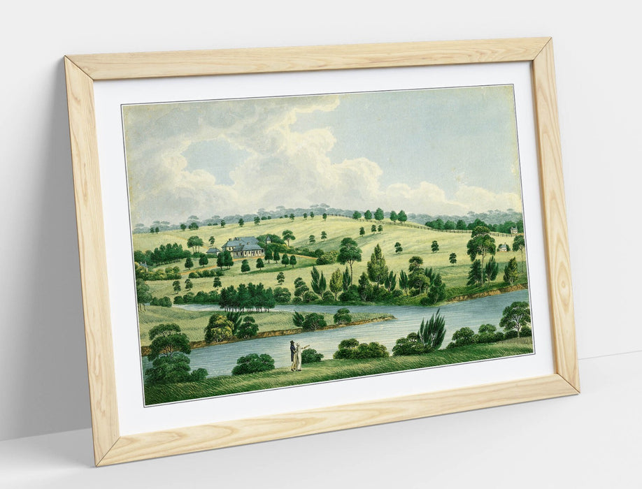 Framed Wall Art - Joseph Lycett Residence Of John Macarthur Painting Print
