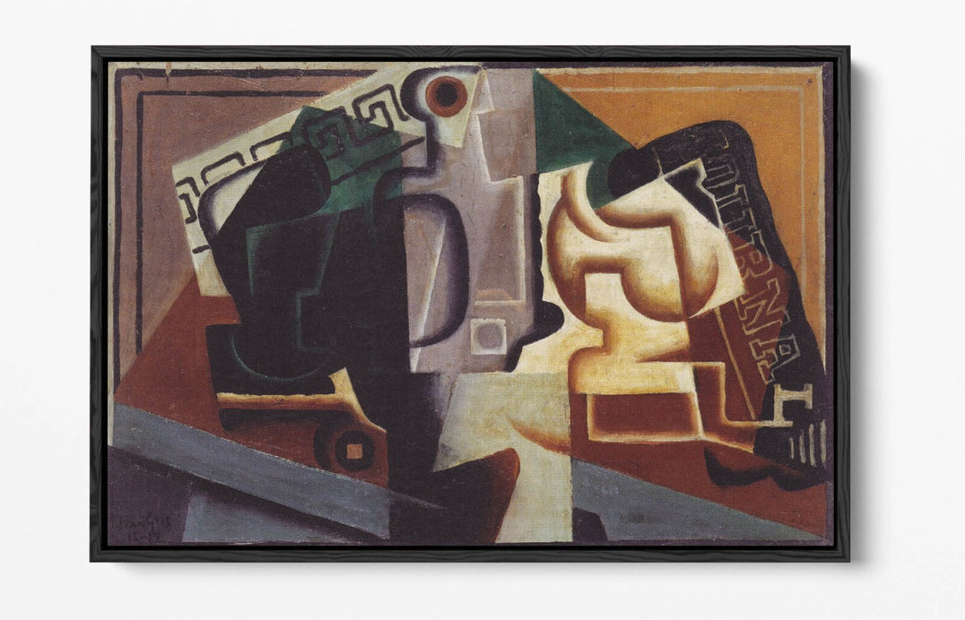 JUAN GRIS, GLASS AND CARAFE -FLOAT EFFECT CANVAS WALL ART PRINT