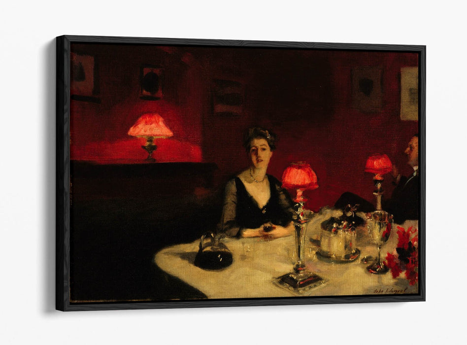 Float Effect Canvas Art – John Singer Sargent Dinner Table Wall Print, Premium Varnish Seal