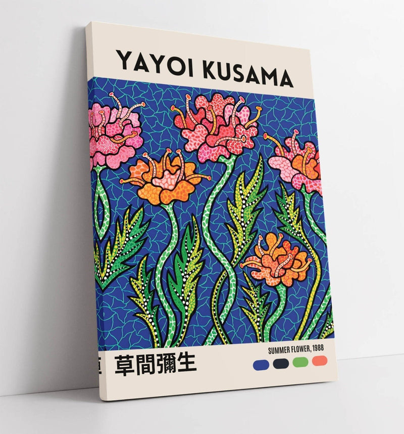 Canvas Wall Art | Contemporary Floral Print by Yayoi Kusama | Premium Satin Finish