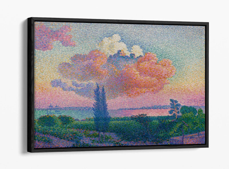 Float Effect Canvas Art - Pink Cloud Artwork on Handmade MDF Frame Canvas Print