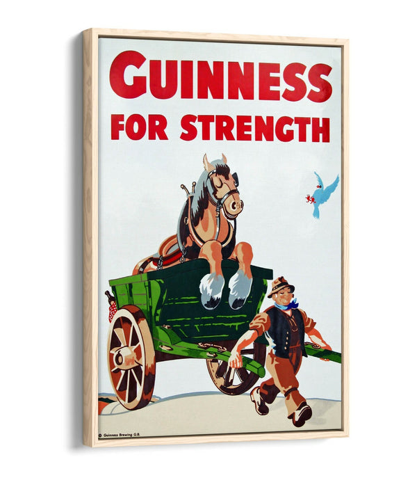 Vintage Canvas Art – Guinness Poster Print on Float Effect Canvas Wall Art