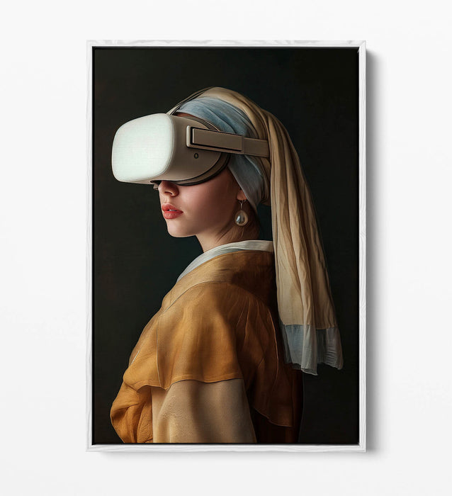 Pearl Earring Canvas – Contemporary Float Effect Canvas Wall Art Print with Premium Varnish Finish