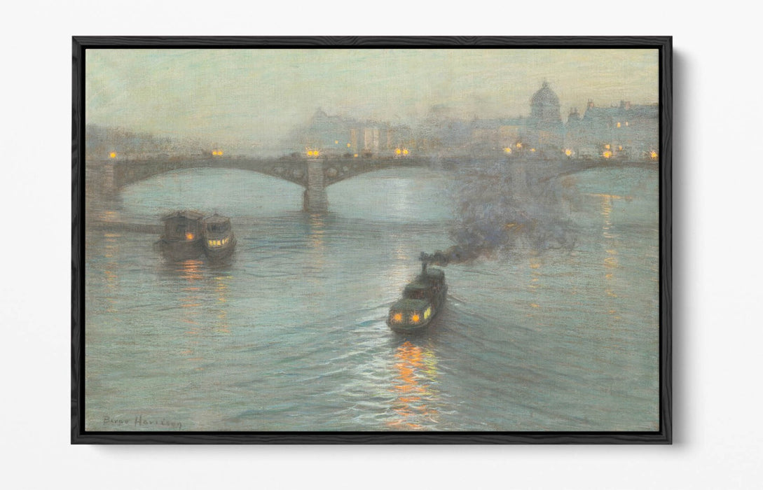 L. BIRGE HARRISON, EVENING ON THE SEINE -FLOAT EFFECT CANVAS WALL ART PRINT