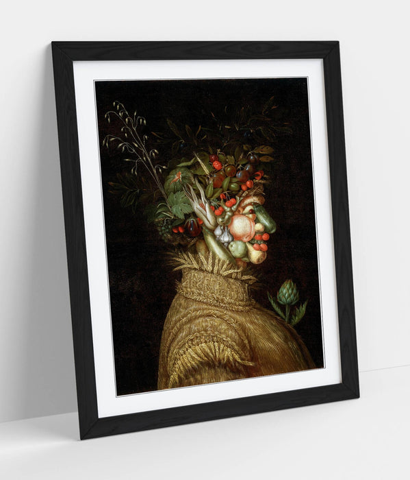 Framed Wall Art Poster - Giuseppe Acrimboldo Summer Portrait Print | Handmade UK