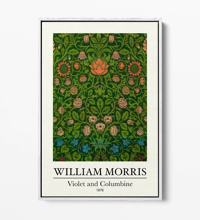 Floral Canvas Art Print – William Morris Botanical Canvas Wall Art With Premium Float Frame
