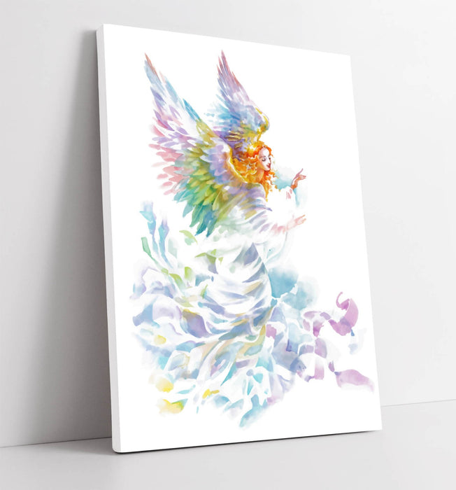 Watercolour Angel Canvas – Multi Colour Art Print | Handmade Canvas Wall Art