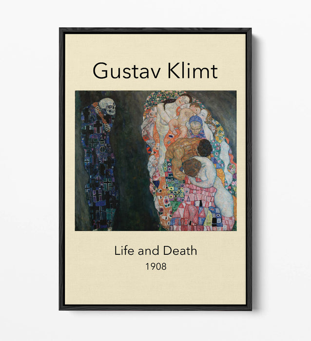 GUSTAV KLIMT, LIFE AND DEATH -FLOAT EFFECT CANVAS WALL ART PRINT