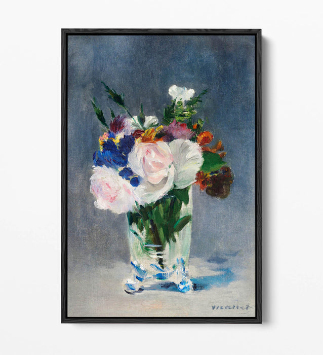 Float Effect Canvas Art | Edouard Manet Crystal Vase Artwork on MDF Frame