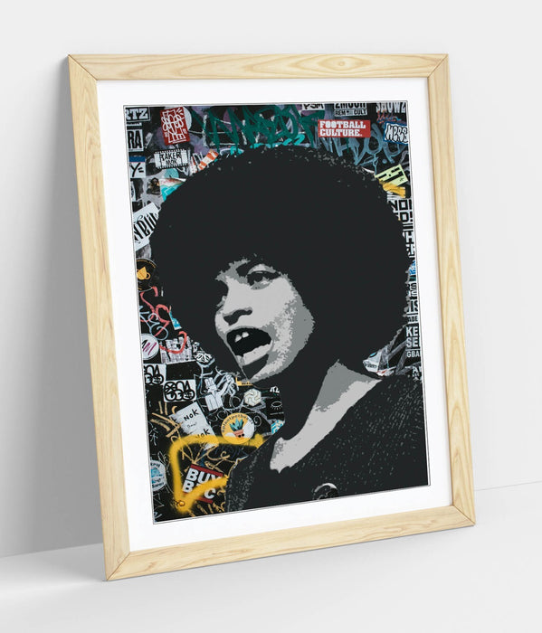 ANGELA DAVIS ACTIVIST GRAFFITI -ART FRAMED POSTER PICTURE PRINT ARTWORK BANKSY