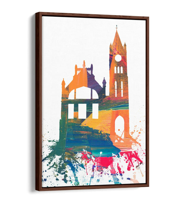 DERRY CITY GUILDHALL SPLASH ART, DERRY GIRLS -FLOAT EFFECT CANVAS ART PRINT