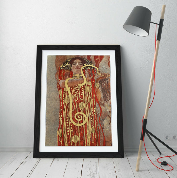 KLIMT HYGIEIA GODDESS OF HEALTH -ART FRAMED POSTER PICTURE PRINT ARTWORK- GOLD