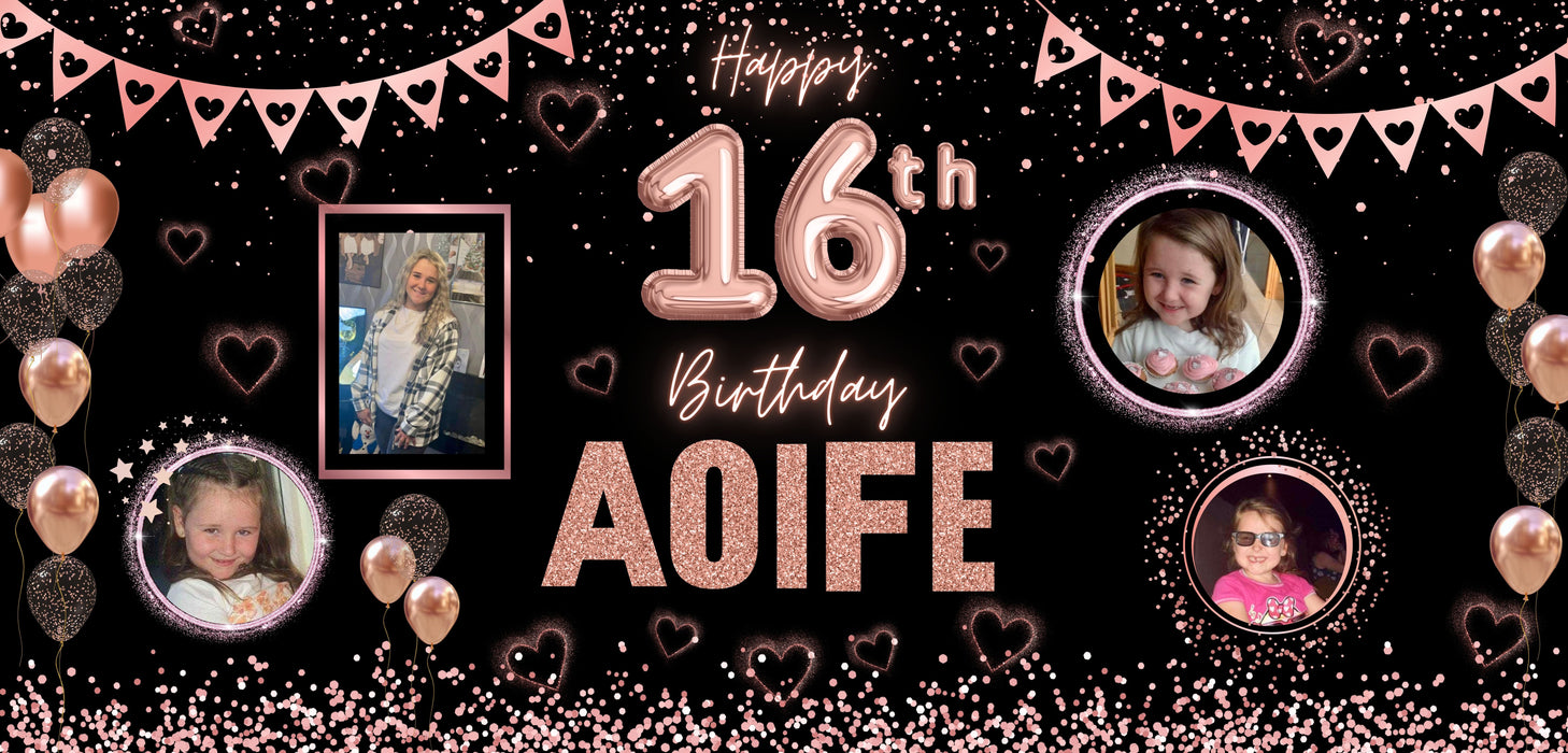 Personalised Birthday Banner - Custom Party Banner With Name For Celebration
