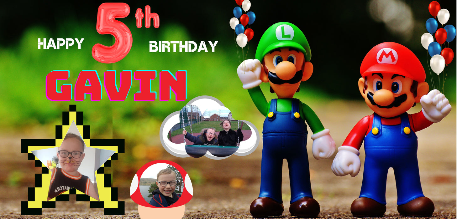 Personalised Birthday Banner - Custom Party Banner With Name For Celebration