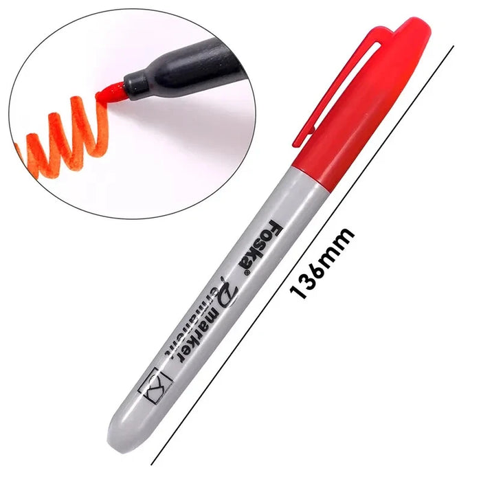 Foska Permanent Markers – Sharpie Style – Multicolour Pack of 6 – Fine Tip Pens